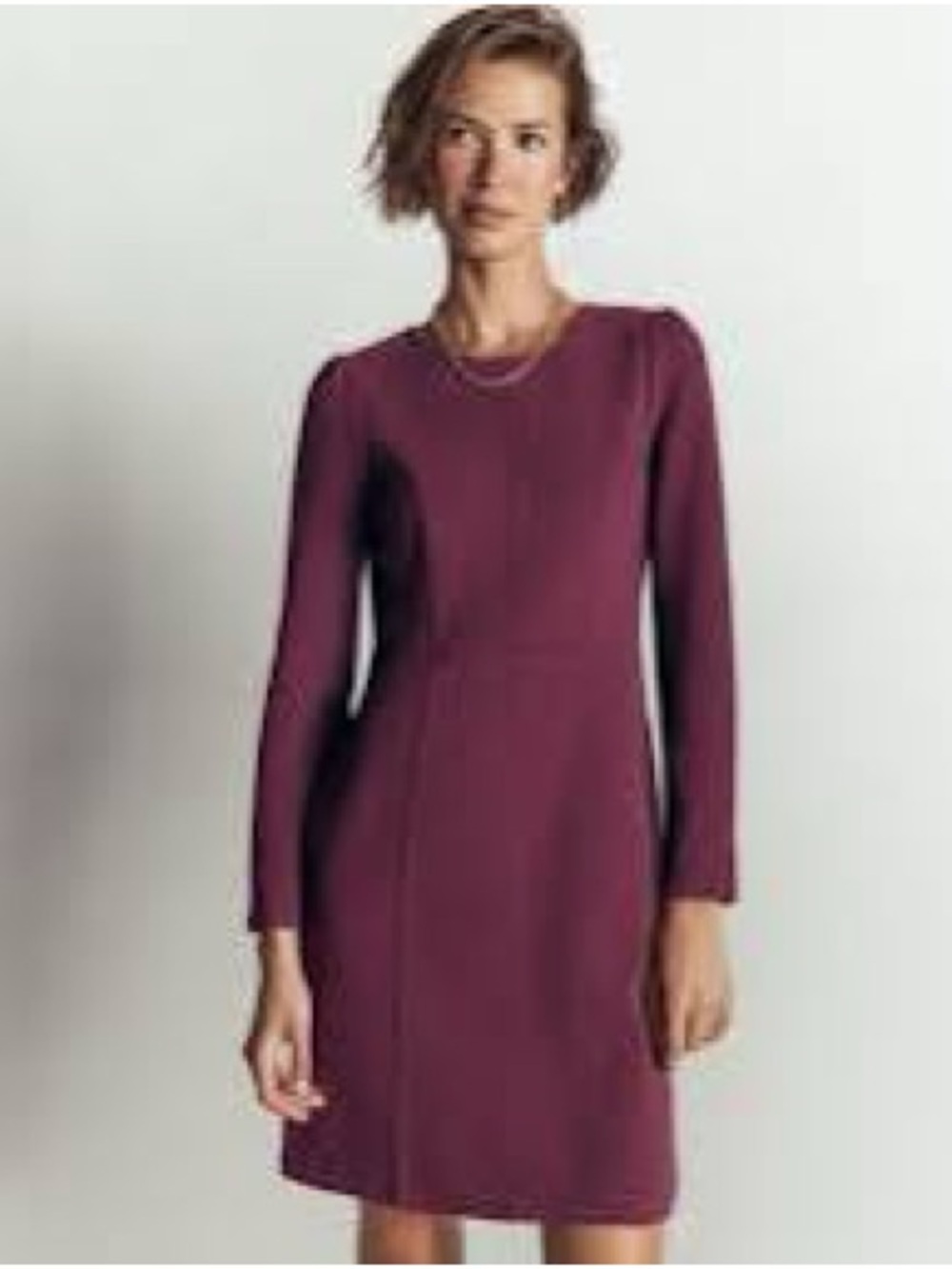 Boden Marla Seamed Ottoman Dress in Dark Cherry - Size US 10R / UK 14R